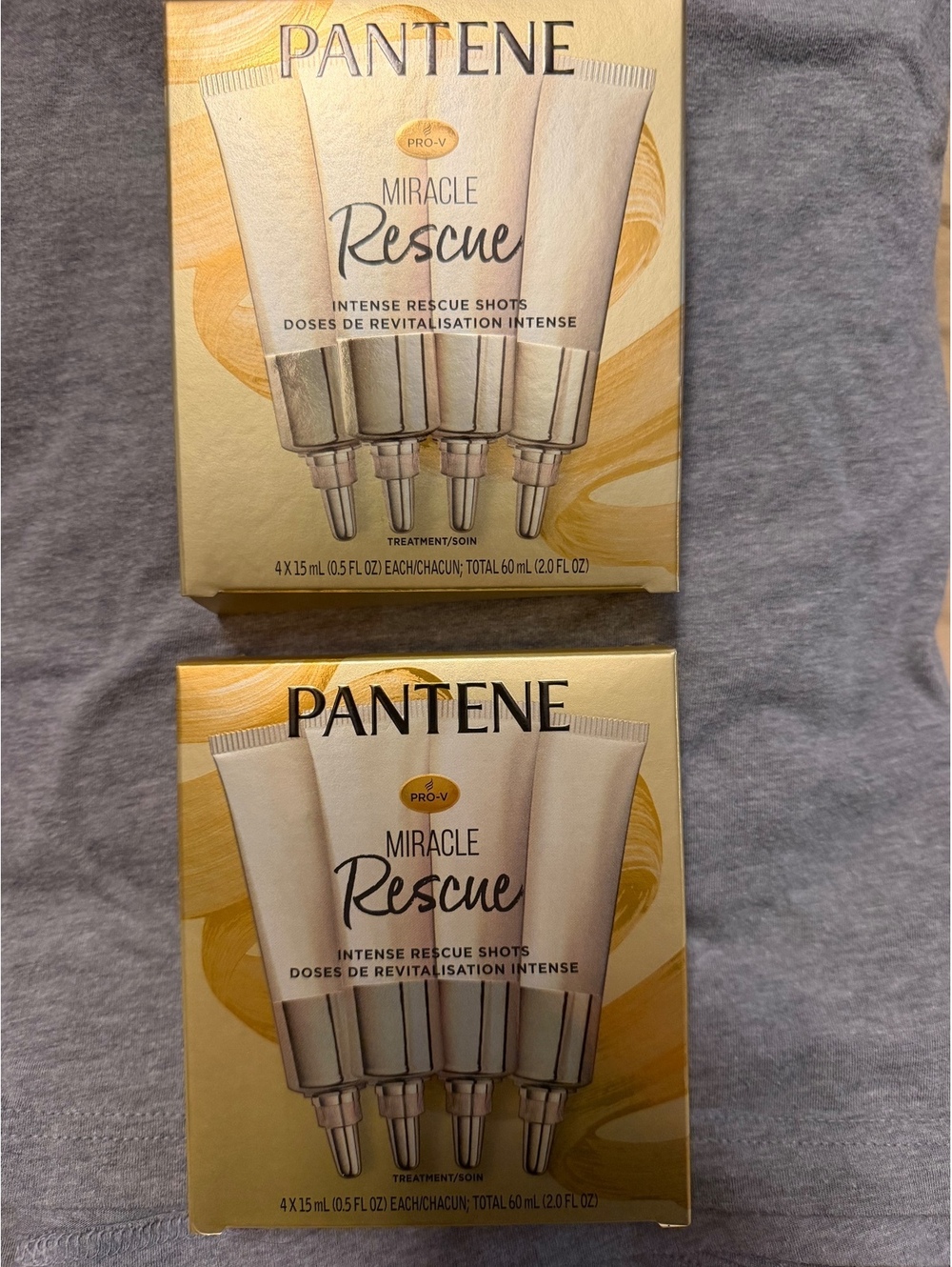 2 NIB Pantene Miracle Rescue Intense Rescue Shots Hair Mask 4 Coumt in each box